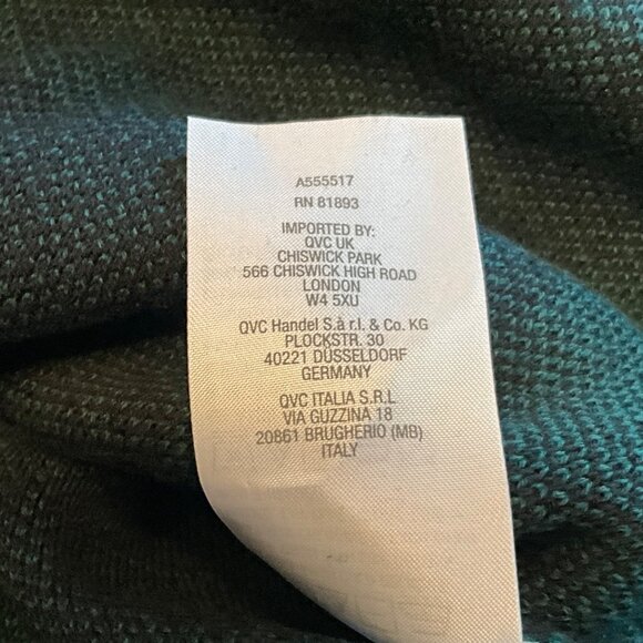 Denim & Co Green/Black Plaid Jacquard‎ Pullover Sweater 2XL Side Slit A555517 - Picture 5 of 5